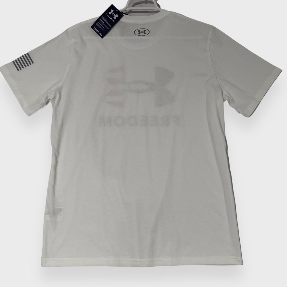 Under Armour Freedom American Flag Shirt White - Freedom T Shirt Logo - Mens XL - Picture 5 of 6